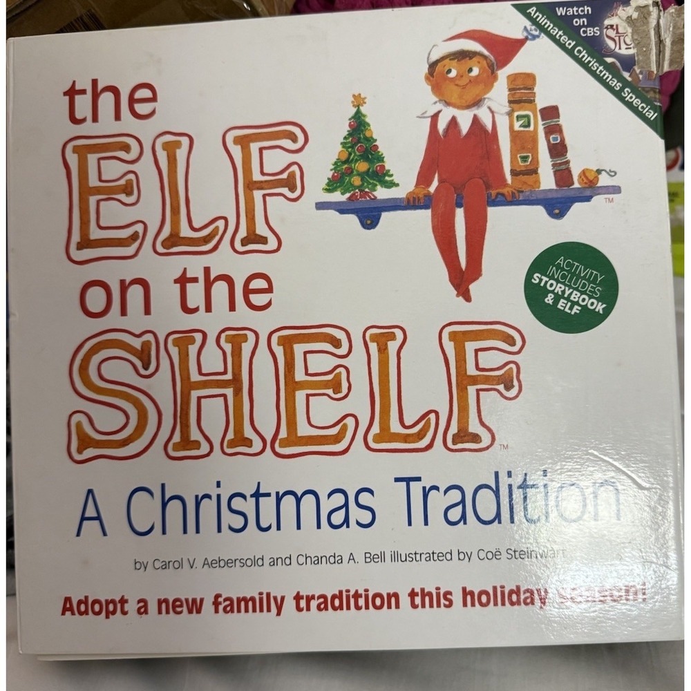 Elf on The Shelf a Christmas Tradition Toy Figure Lt Skin, Brown Hair, Blue Eyes